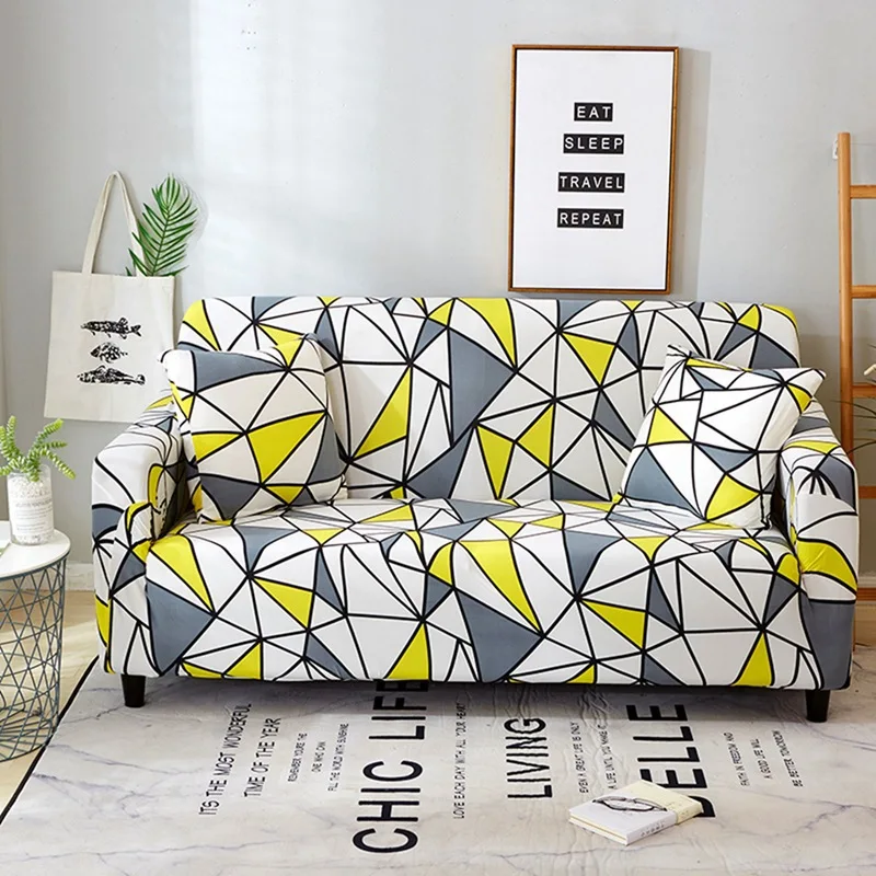 

Geometric Slipcovers Marble Pattern Sectional Elastic Stretch Sofa Cover for Living Room Couch Cover L Shape Armchair Cover