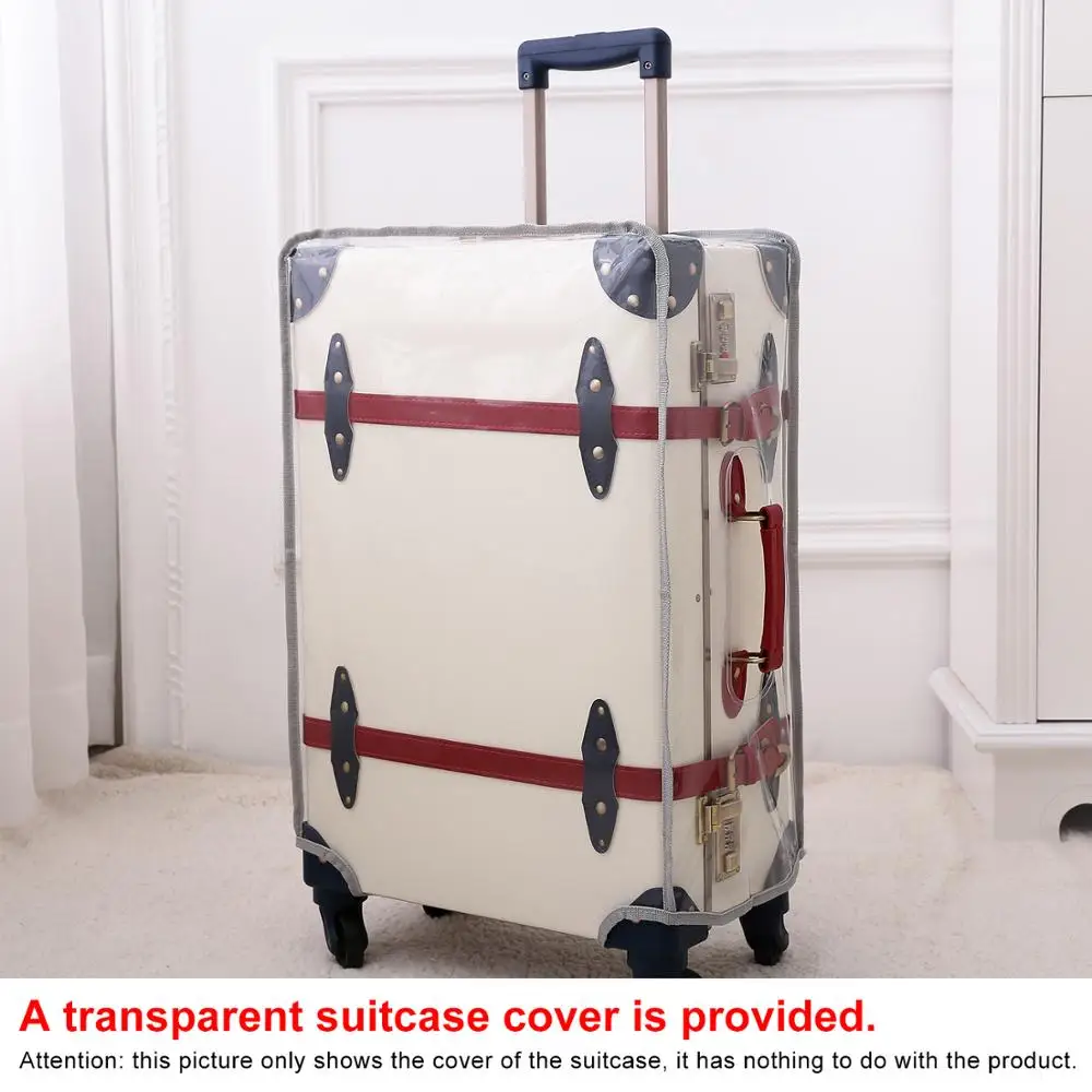 Винтажный чемодан на колесиках Urecity изготовлен из искусственной кожи большой