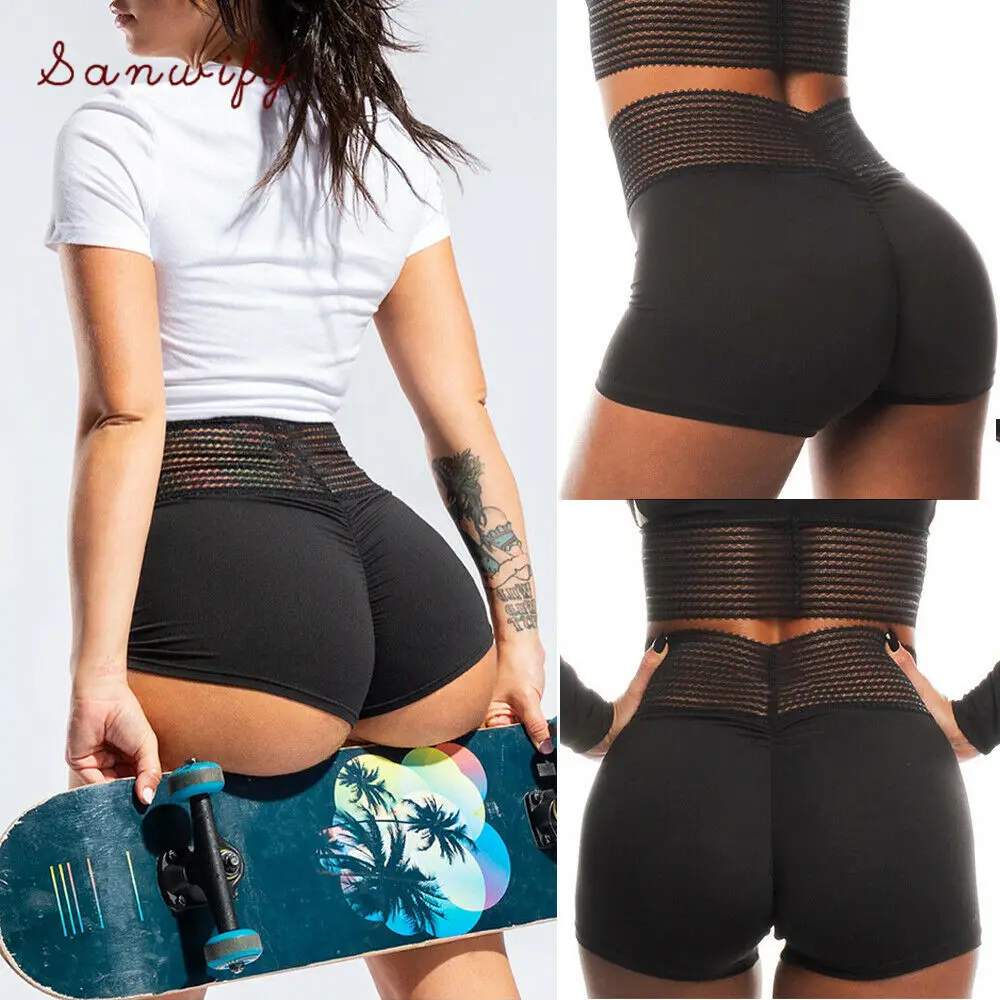 

Sexy Women's Sports High Waist Shorts Athletic Gym Workout Fitness Yoga Leggings Briefs Athletic Breathable