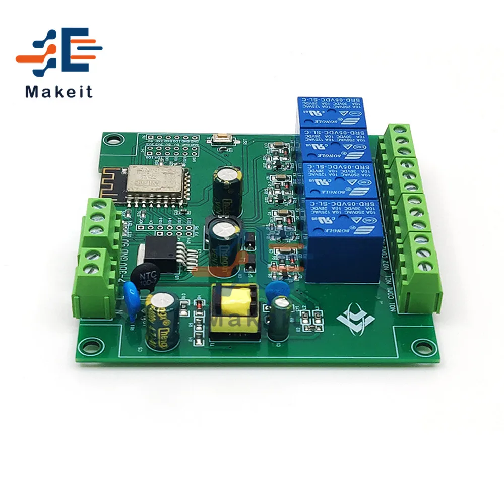 5V/8 80V ESP8266 Беспроводной WI FI 2 канала 4 Канальный Релейный Модуль ESP 12F макетная плата