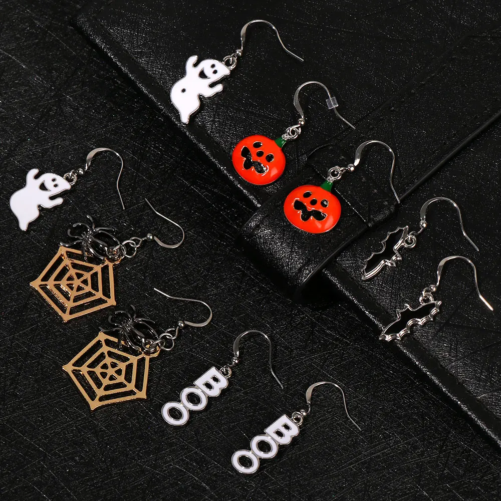 1 пара прекрасные серьги для женщин и девочек Забавный Милый ужас Тыква паук