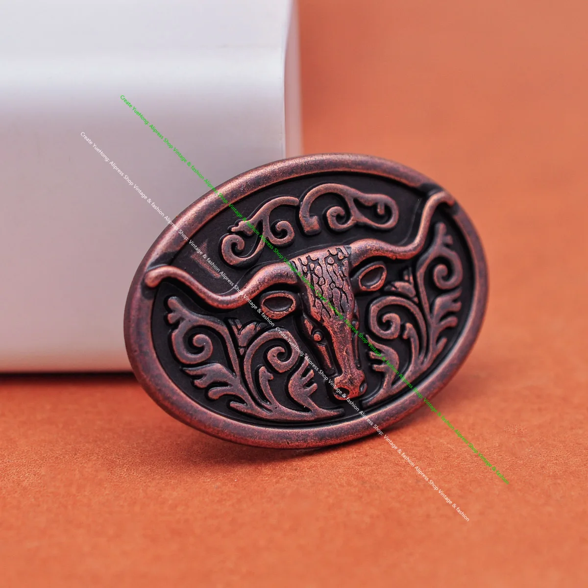 6 шт. панк Байкерский Западный цветок LONGHORN RODEO кожаное ремесло старый медный