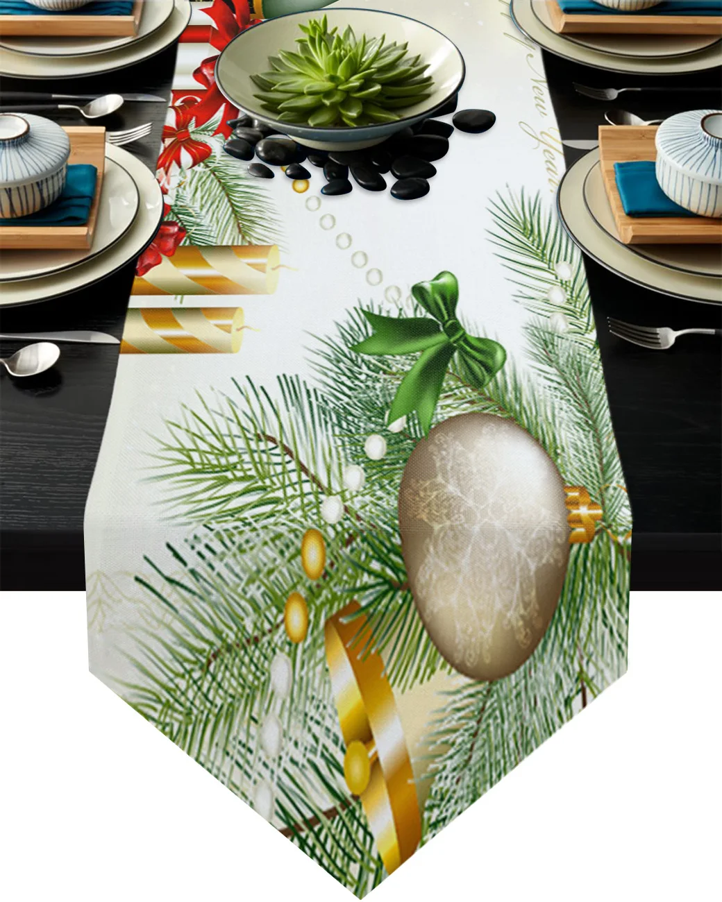 

Christmas Champagne Party Decor Table Runner Table Desktop Decorative For Home Tablecloth Christmas Ornament New Year's Gift