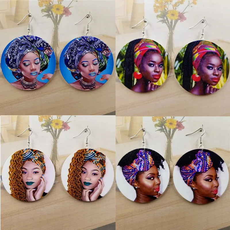 Богемные круглые серьги из натурального дерева для женщин и девушек модные