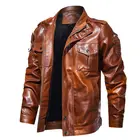 Мужская зимняя кожаная куртка, новинка 2021, мужская повседневная свободная винтажная куртка-бомбер из искусственной кожи, плотная модная ветрозащитная куртка, Мужская одежда 5XL