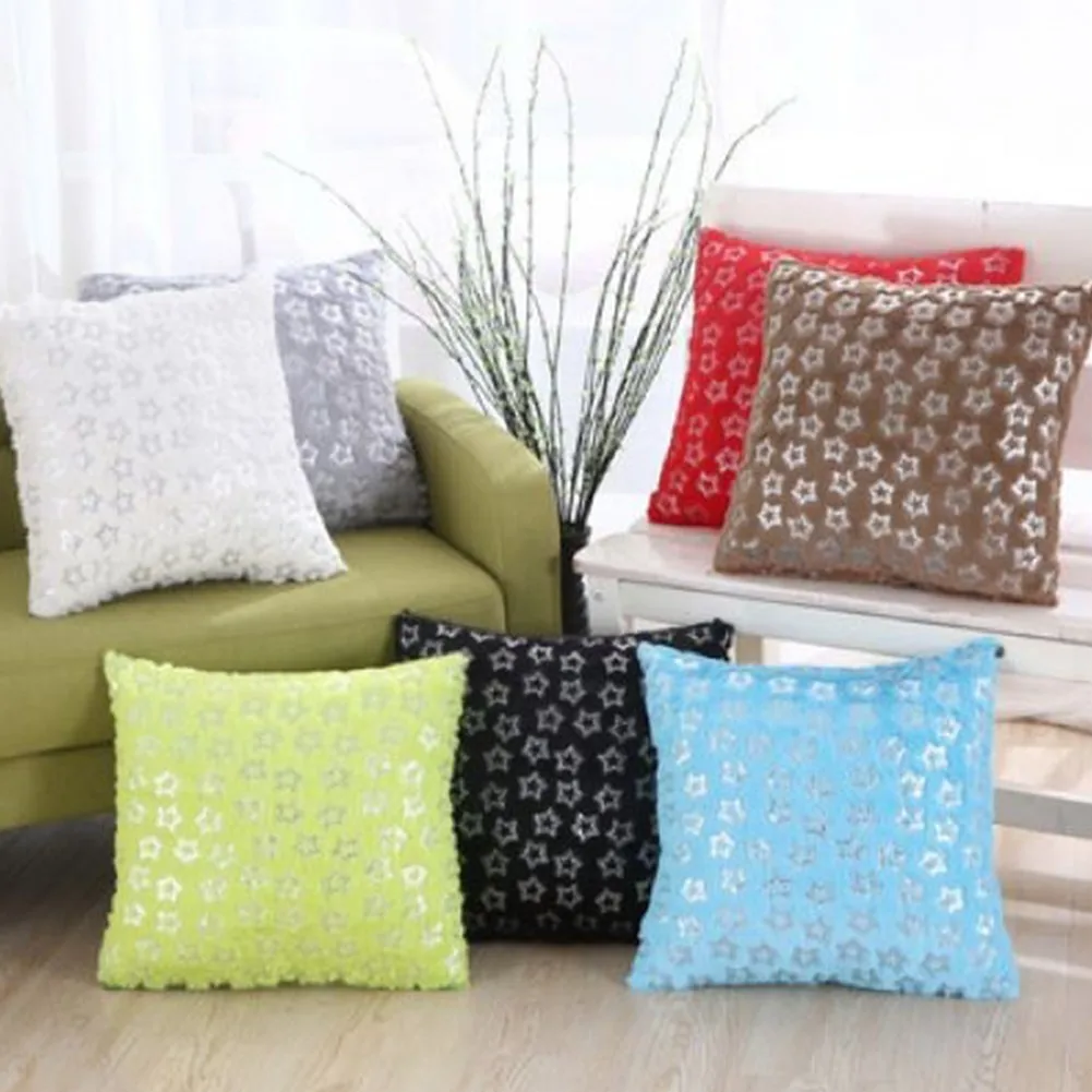 

1 Pcs 43*43cm Case Crystal Plush Silver Soft Fur Pillow Cover Throw Gilded Pillow Case Cushion Fabric Home Plush Pillow Case
