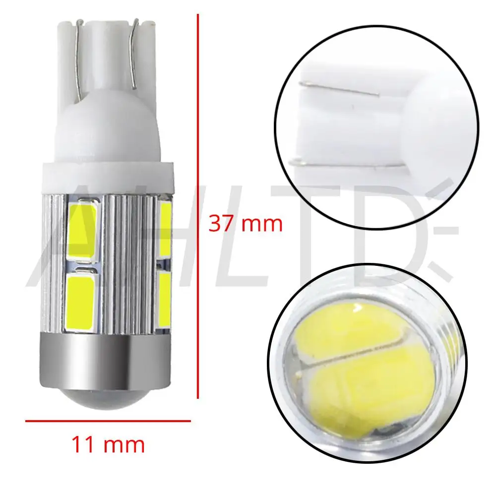 2X W5W T10 10SMD 5730 6000 К Авто купол дверная карта светильник s 194 на танкетке 12V автомобильный светодиодный проектор однотонные Поворотная сигнальная лампа габаритного светильник