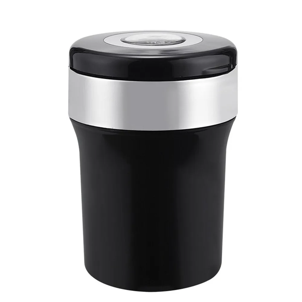 

Car Compass Ashtray Car Interior Accessories Stainless Steel Compass Ashtray Black Holder With Led Multifunctional Auto Supplies