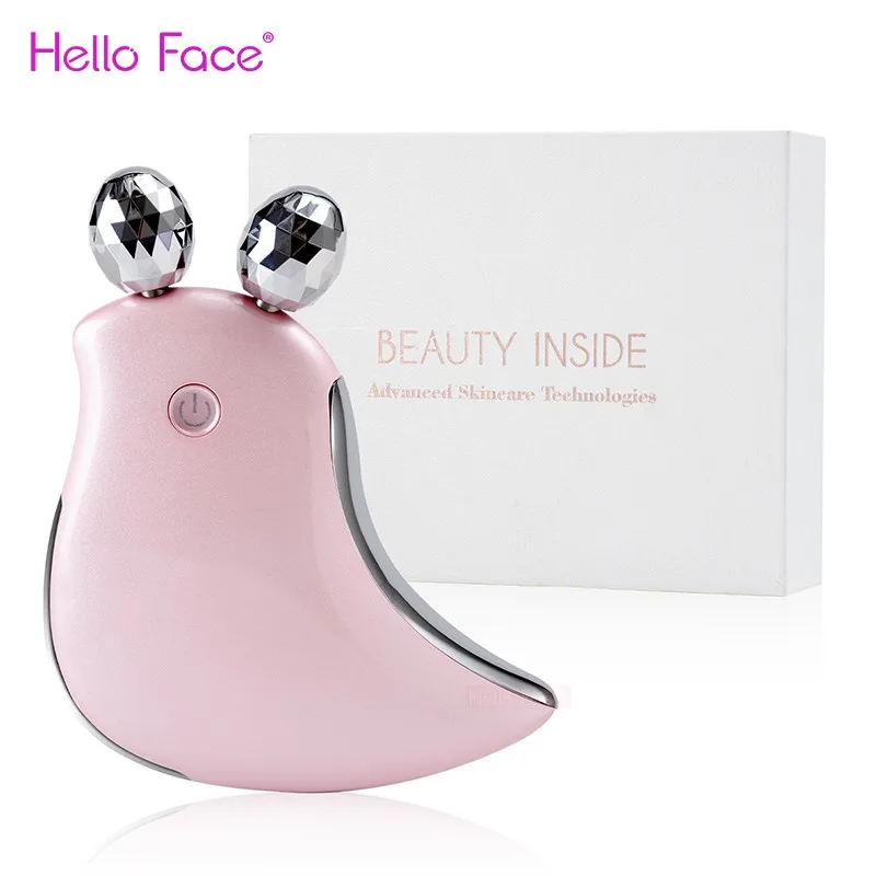 

Hello Face 3D Roller Facial Massage Microcurrent Machine V face lifting Gua Sha Handheld Shaper Warm Vibration Lover gifts