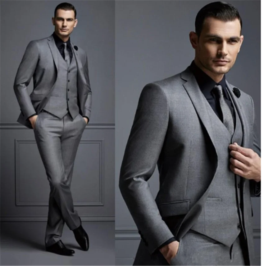 New men's dress wedding dress LAPEL SUIT bridegroom best manbusiness casual suit jacket pants vest three piece set