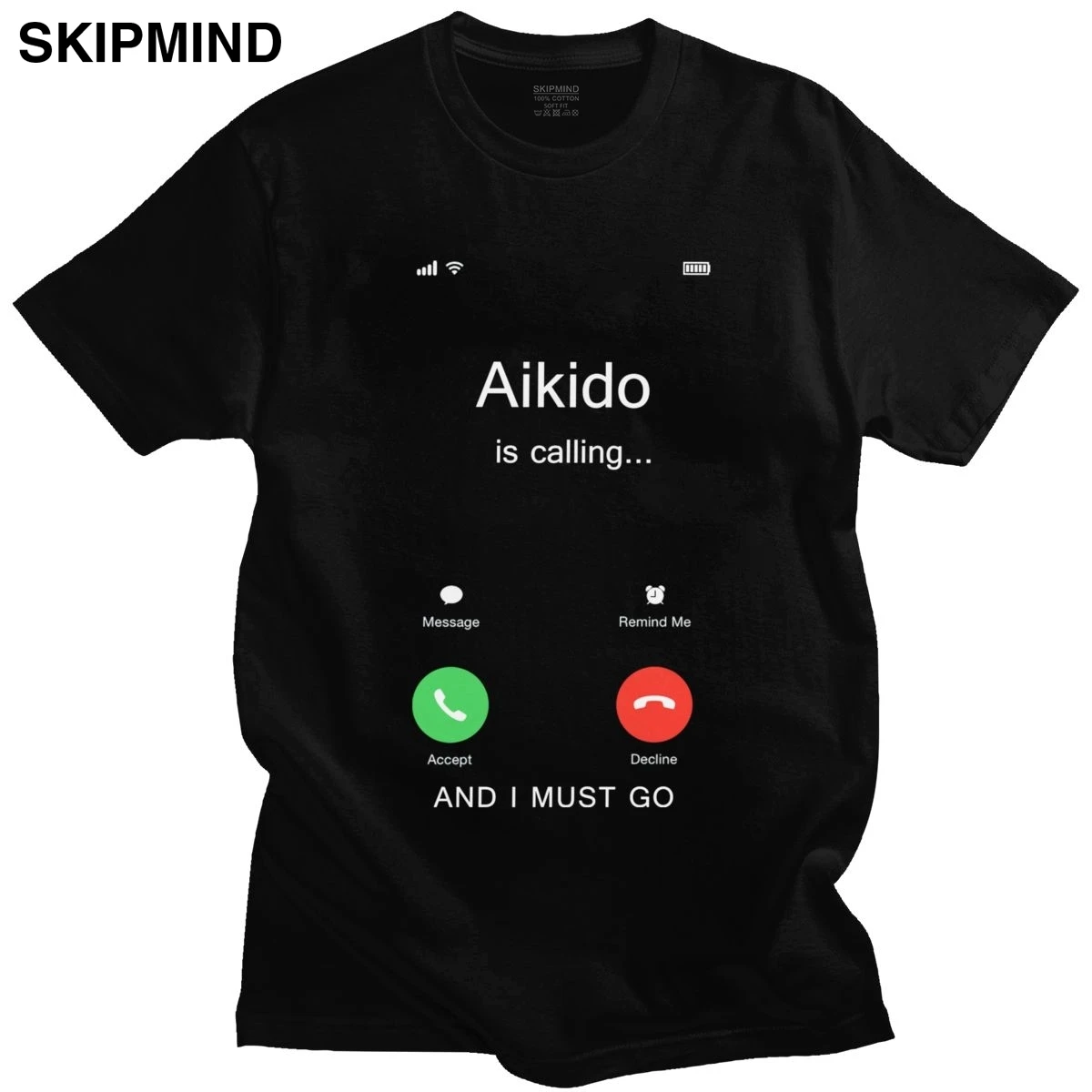 

Men's Funny Aikido Call T Shirt Short Sleeve Crewneck Cotton Tshirt Graphic Humor Japanese Martial arts Tee Tops Clothing Gift