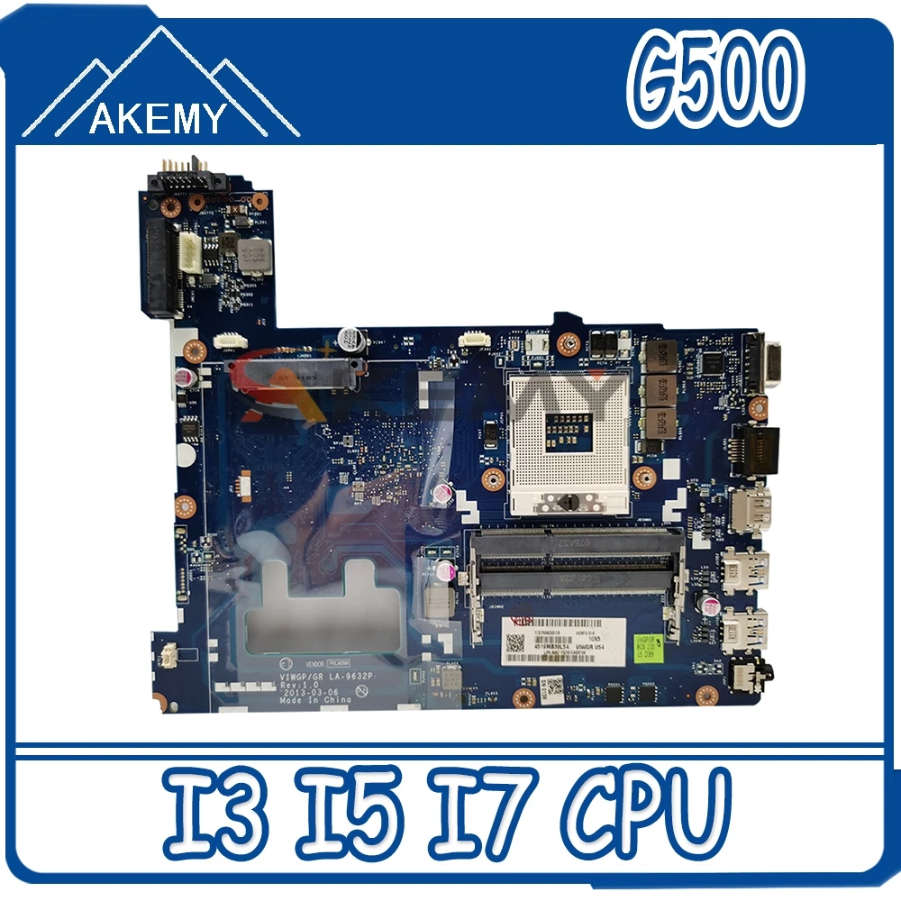 

Laptop motherboard For LENOVO LA-9632P Ideapad G500 HM76 90002834 PGA989 I3 I5 I7 Support Mainboard DDR3 SLJ8E