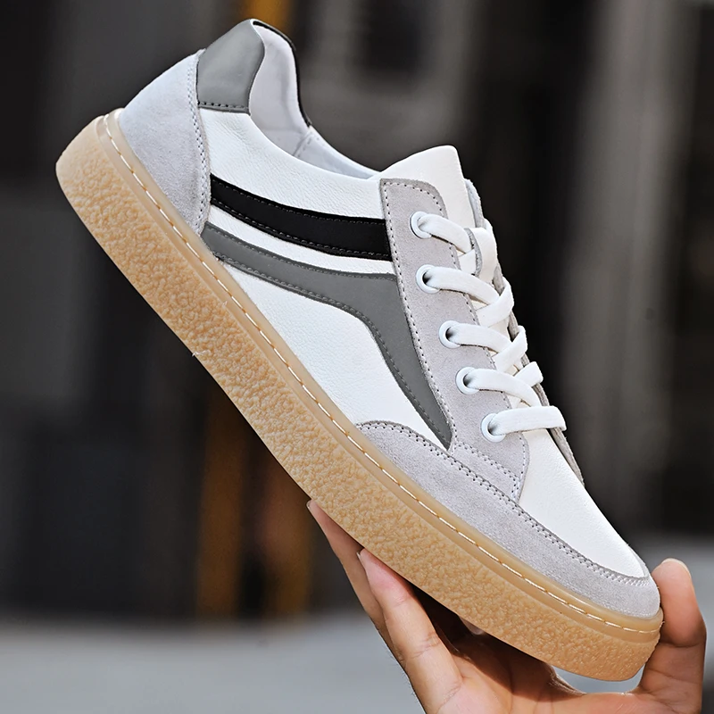 Online Sepatu Pria Fashion Remaja Musim Semi/Musim Gugur Sepatu Kasual Flat Kulit Asli Sepatu Kasual Pria Fashion 2021