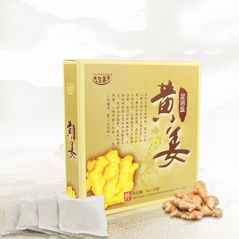 Натуральный Huang Jiang замачивающий порошок для ног ванночка соль сыростью водит