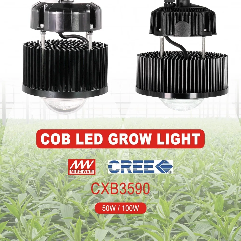 Полный спектр COB 50W 100 W объектив Светодиодные панели светать Сад гидропоники огни завод лампы для комнатных растений Двойно