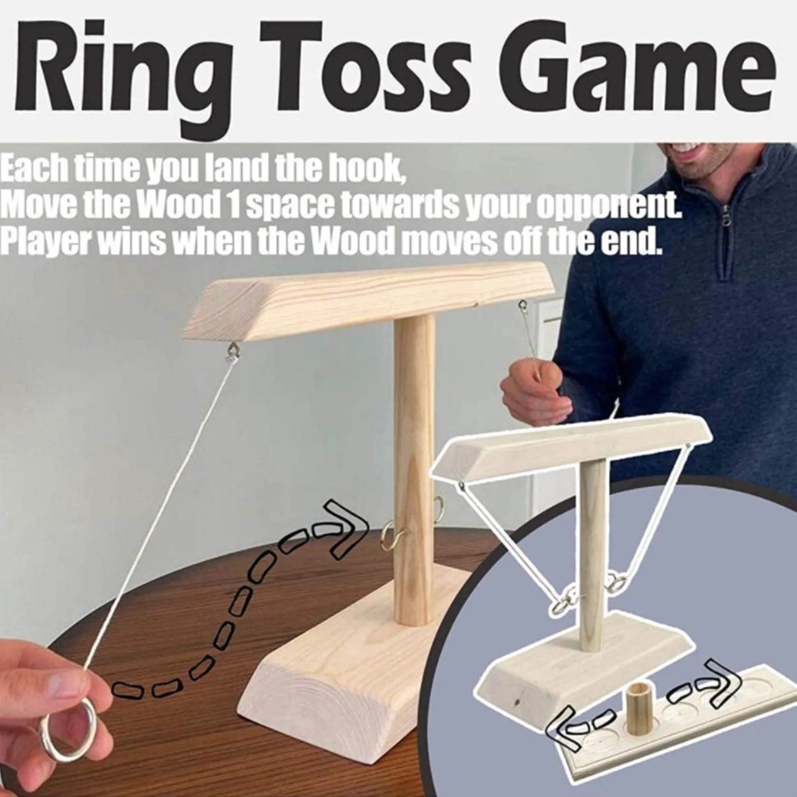 

Drinking Game Toy Wooden Ring Toss Game Toss Hook Board Games Montessori Toy Games Kids Toys For Children Adult Party Home Game
