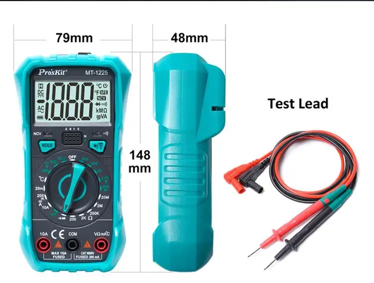 Pro'sKit MT-1225 3-1/2 THE VERSATILE DIGITAL MULTIMETER For ACV DCA DCV Resistance Diode test Triode and Continuity | Инструменты