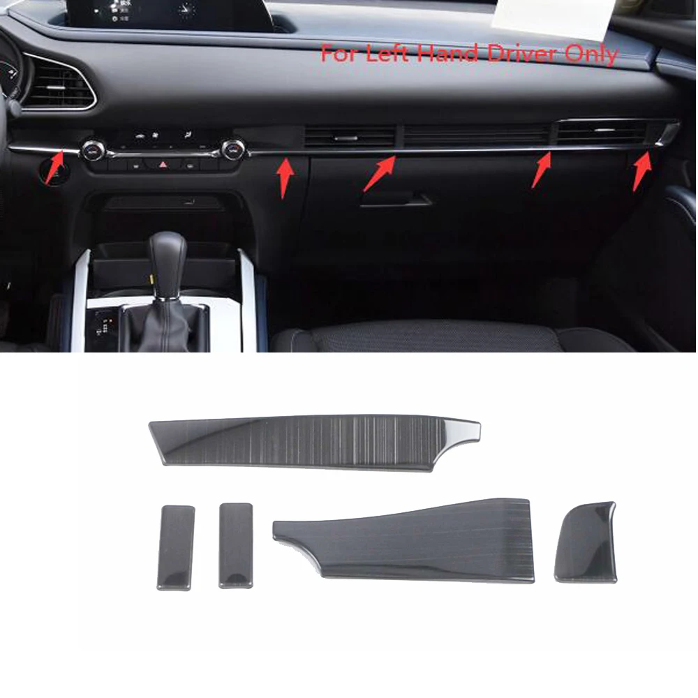 

For Mazda CX-30 CX30 2020 2021 Steel Black Interior Middle Panel Center Control Cover trims Car Accessories Molding Garnish LHD
