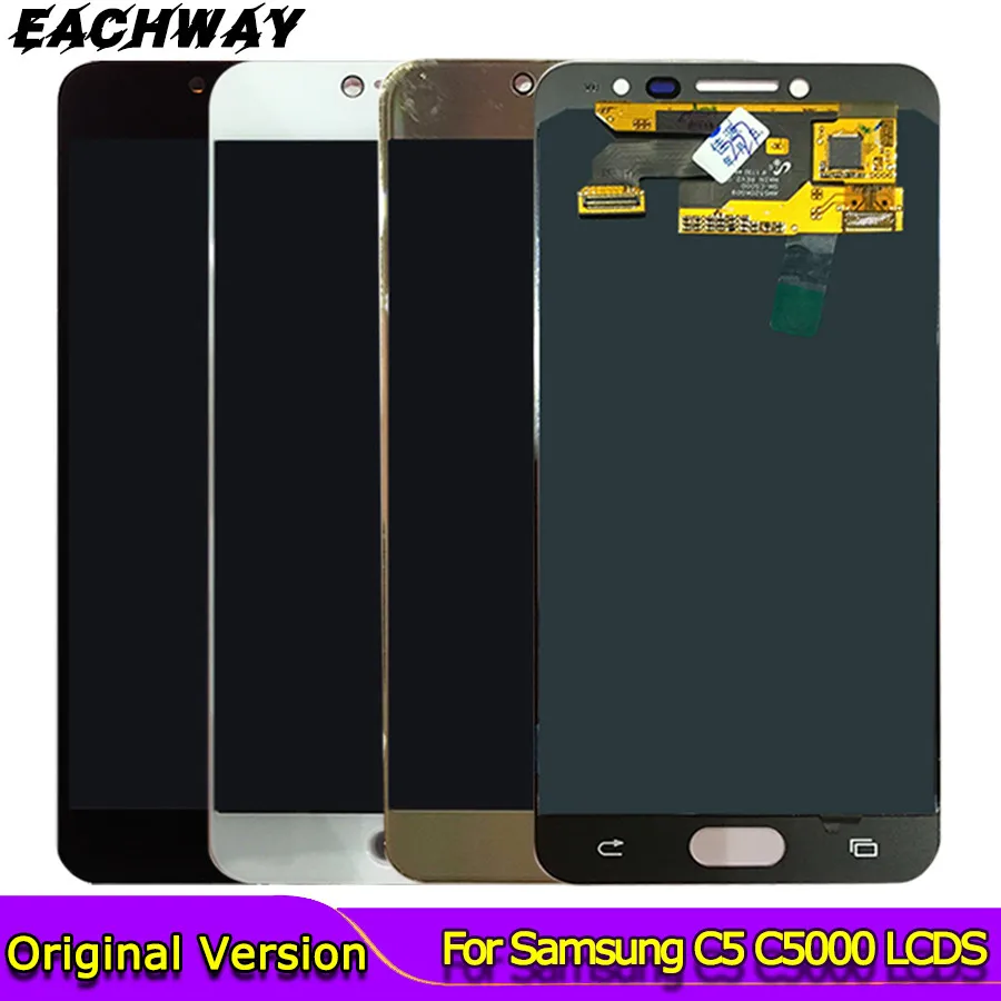 

100% Work Super AMOLED Screen For Samsung Galaxy C5 C5000 LCDS Display Touch Screen Digitizer Assembly Replacement Free 9in1Tool
