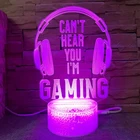 Светодиодный ночник I'm Gaming, Многоцветный 3D светильник для домашнего декора, Подарочная лампа для Xbox Game Over Lamp