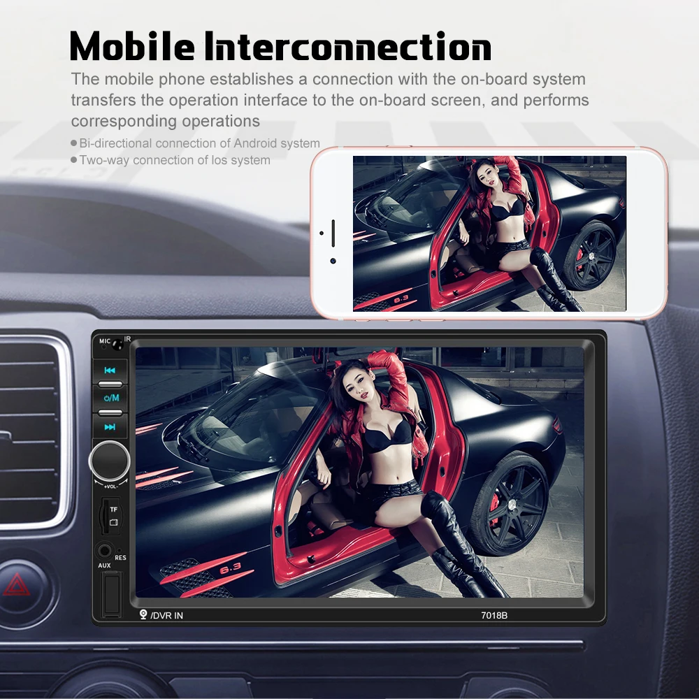 Podofo Автомагнитола " 2 Din сенсорный экран мультимедийный плеер Bluetooth зеркальная связь FM MP5 плеер 2din Кассетный рекордер