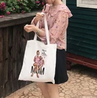 Многоразовая большая женская сумка-тоут, повседневная холщовая Сумочка для покупок с принтом Super Mom