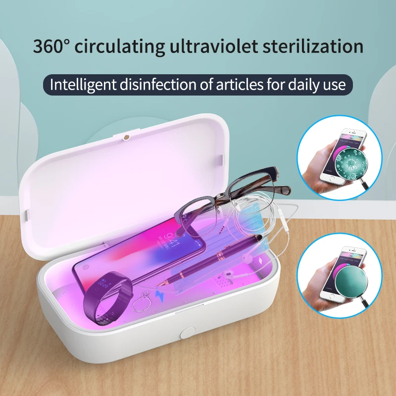 UV Phone Sterilizer Box Jewelry Cleaner Sanitizer Disinfection For Mask Rechargeable Smart Clean | Мобильные телефоны и
