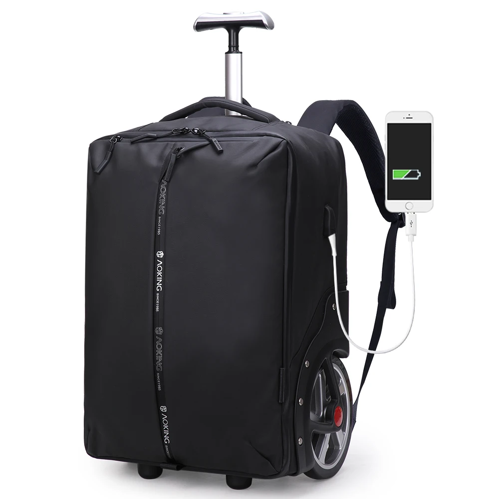 

Водонепроницаемый рюкзак для ноутбука 17 дюймов с USB-зарядкой для мужчин, дорожная сумка-тележка, мужской чемодан на колесах для ручной клади