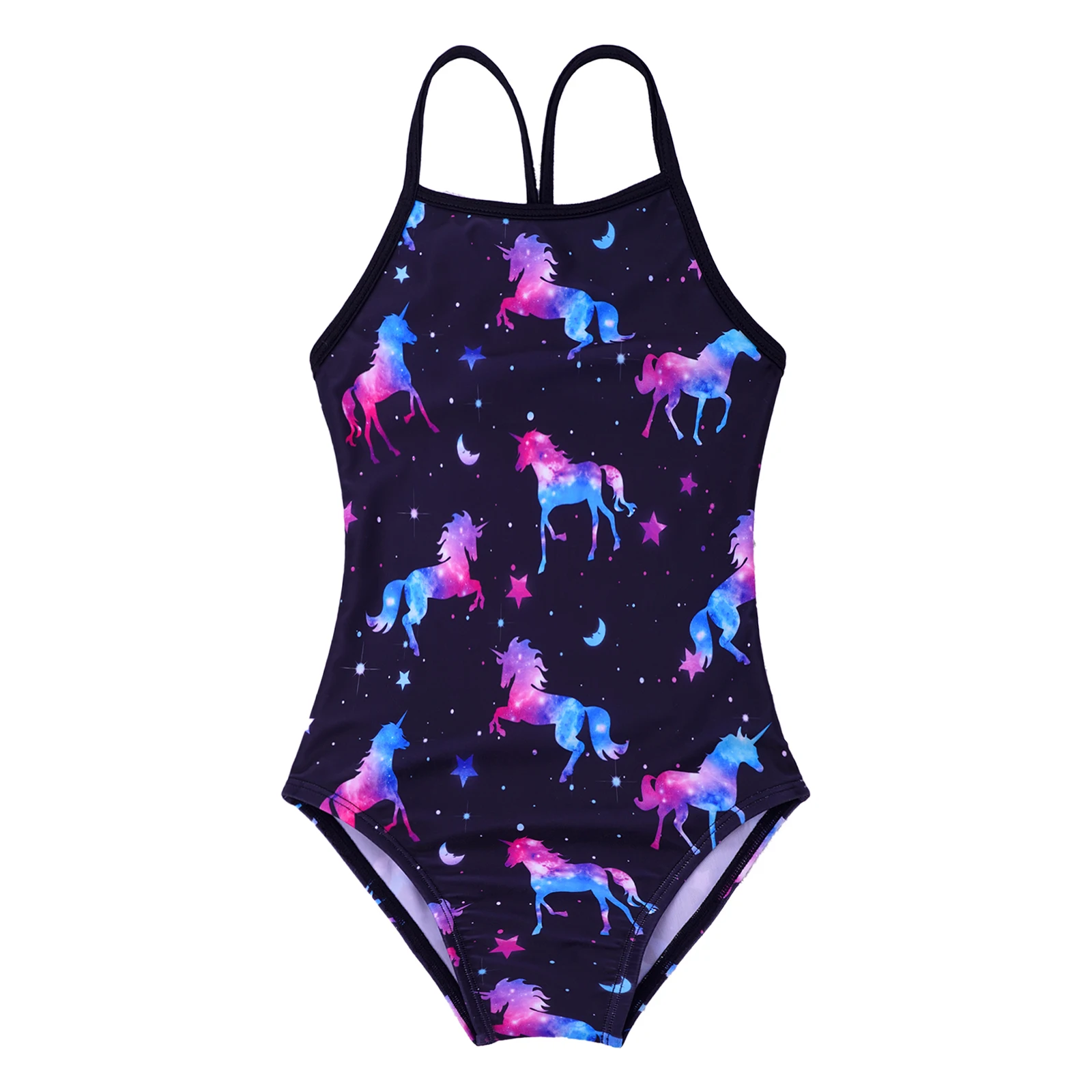 

Kids Girls One-piece Swimwear Bodysuit Sleeveless Keyhole Back Leotard Swimsuit Monokini Bathing Suit Beachwear Leotard Romper