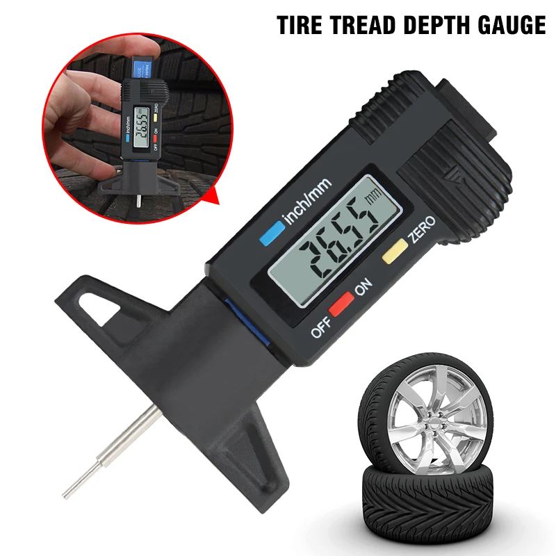 

Tire Tread Depth Gauge Truck Tool Gauge Tire Caliper Tread Depth Accurate Car Digital LCD Display