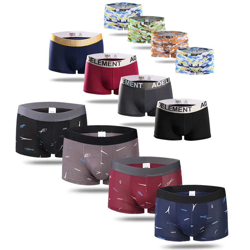 4 шт./лот мужские хлопковые боксеры Мужские дышащие брендовые трусы нижнее белье