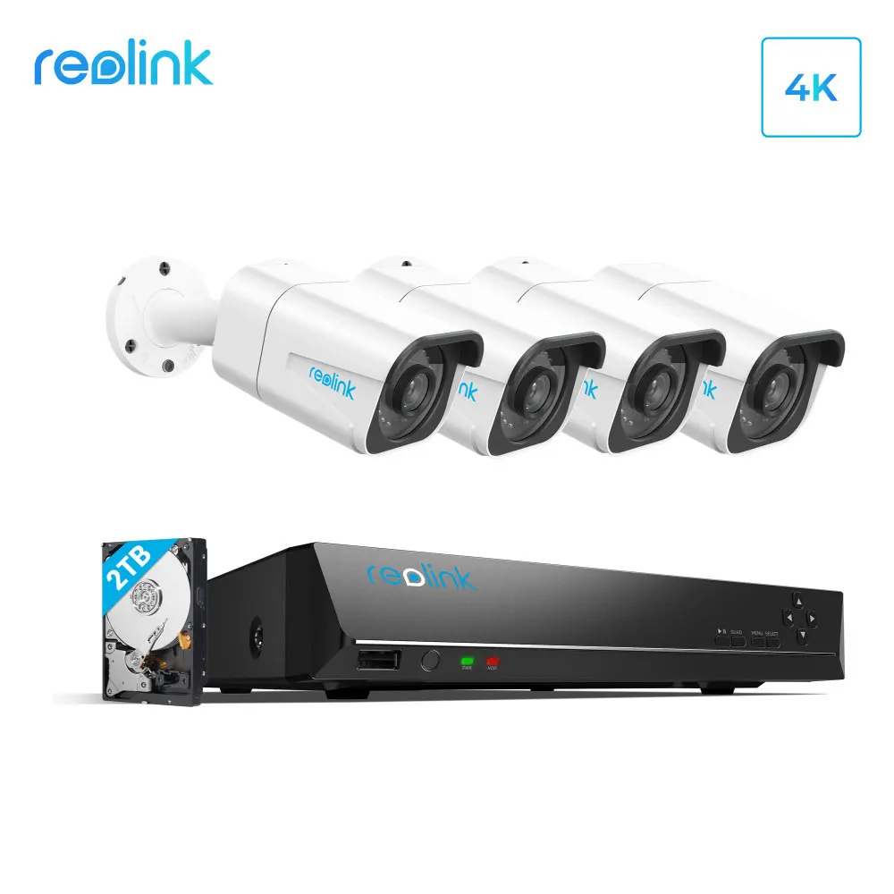 Reolink камера NVR комплект 4K 8ch камера s Ultra HD камера безопасности Система наблюдения камера DVR с 2 ТБ HDD Ultra HD RLK8-800B4