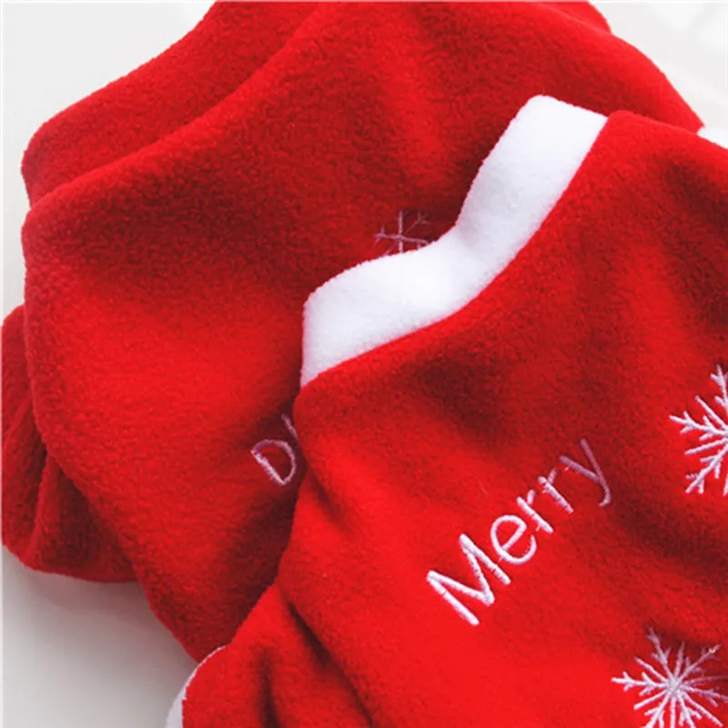 Зимняя плюшевая одежда с рождественским принтом для домашних питомцев животных