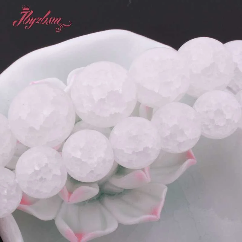 Камень кварцевый круглый незакрепленный для изготовления ожерелий натуральный