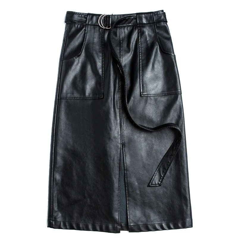 Женская юбка из искусственной кожи большие размеры 5xl Осенние повседневные