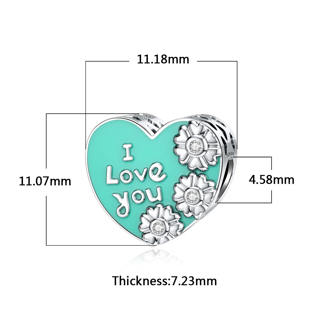 Jiayiqi I Love You подвески в форме сердца 925 пробы серебро капельное масло CZ бусины