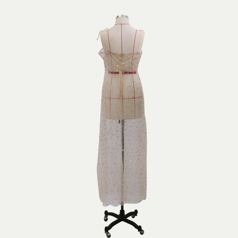 Модное женское Элегантное летнее сексуальное вечернее платье на бретельках