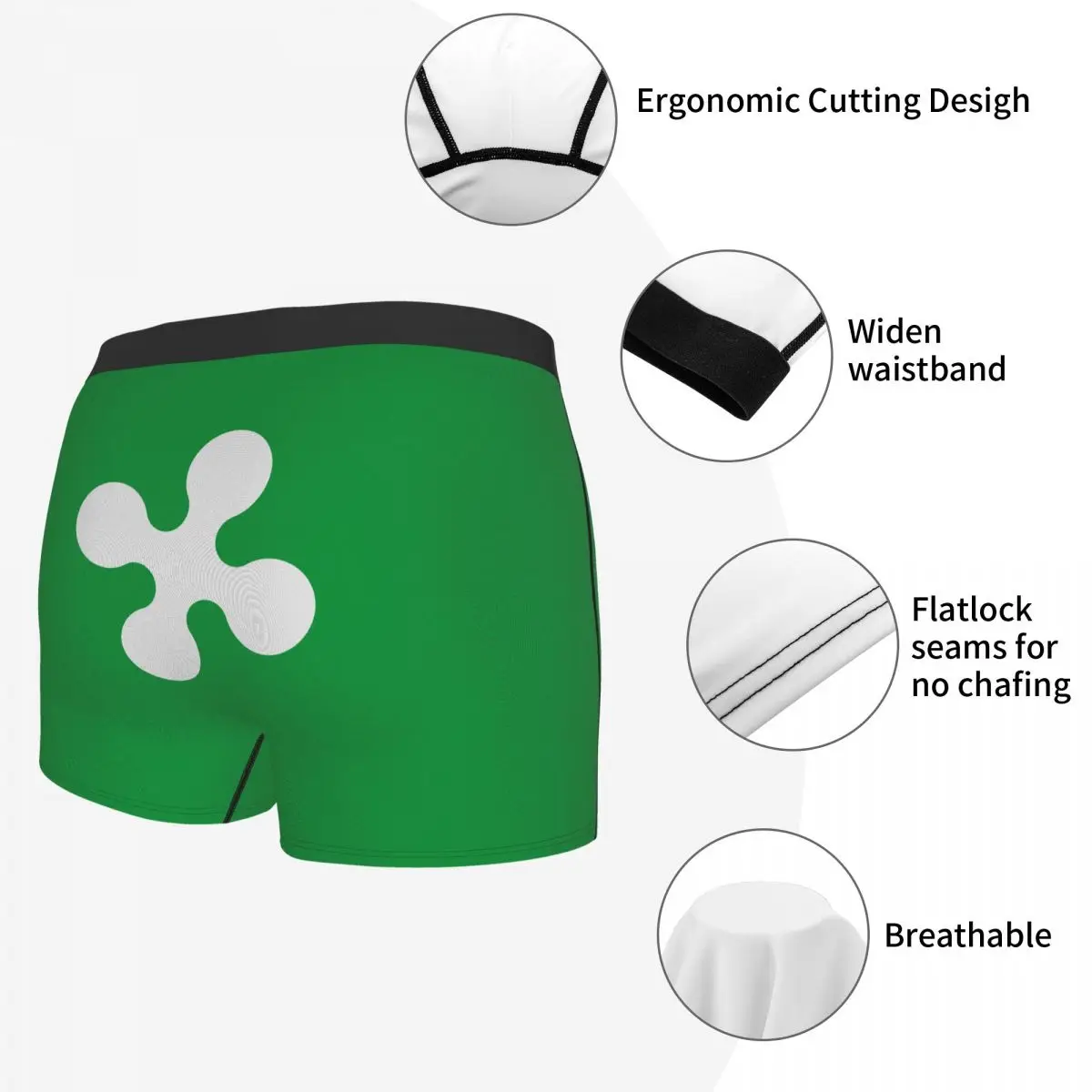 Flag Of Lombardy Men's Boxer Briefs regions of Italy Funny Novelty elastic pants for men