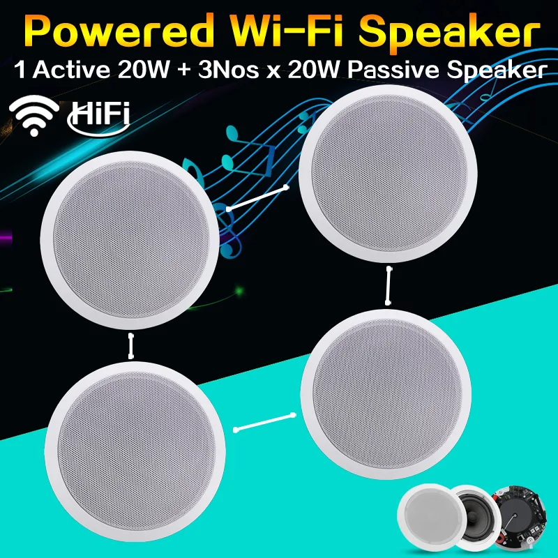 4 шт. цифровой усилитель класса D 30 Вт Водонепроницаемая беспроводная передача WIFI