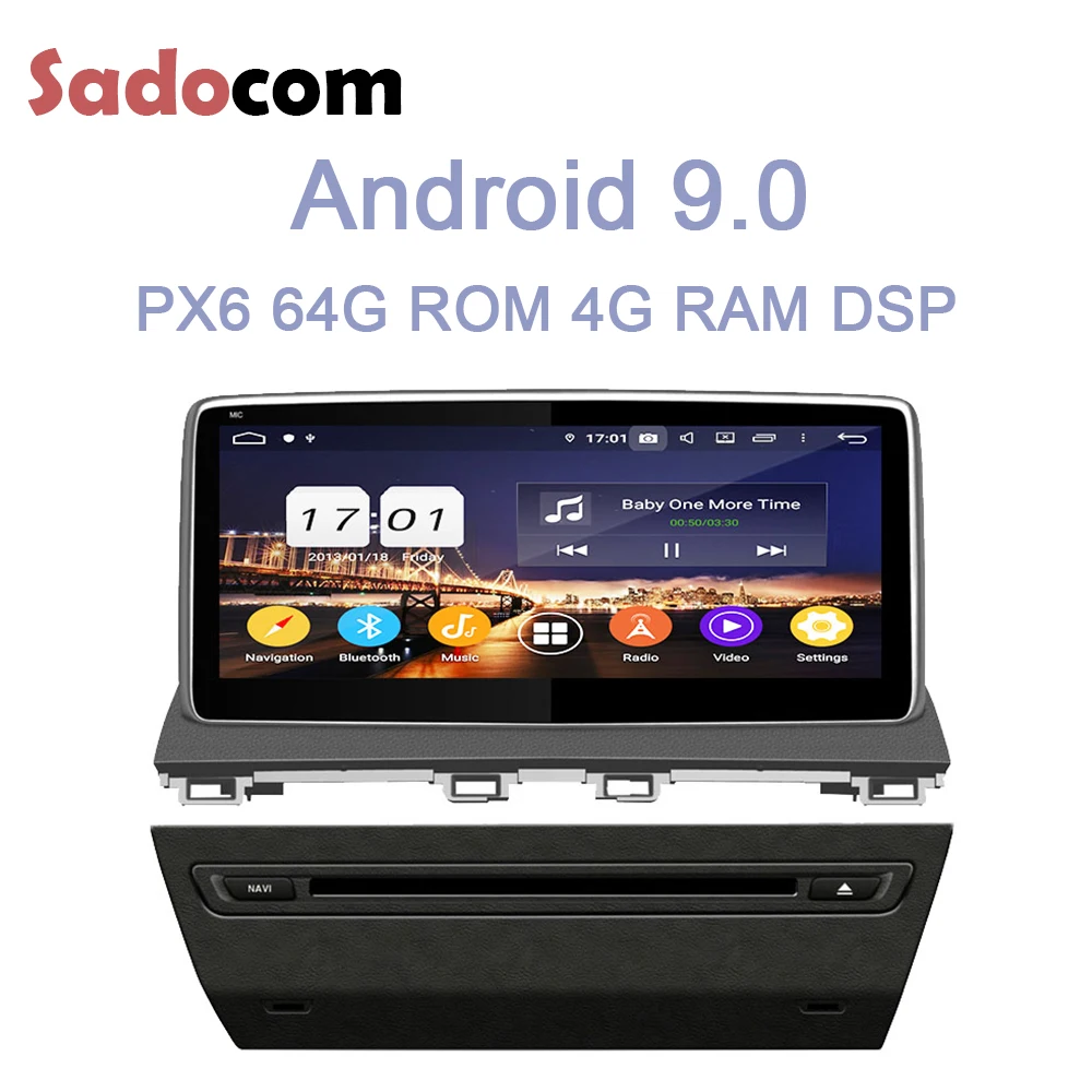 10,2" DSP 1 Din Android 9,0 8 Core 4 Гб+ 64 ГБ Автомобильный dvd-плеер gps карта RDS автомобильное радио Wi-Fi 4G Bluetooth 4,2 для MAZDA 3 2013