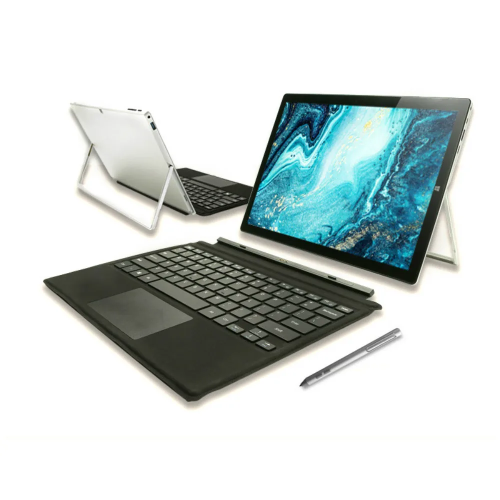 2021 New Arrivel 10.1'' Tablet LPDDR4 4GB+128GB Win 10 Mini Laptop Bluetooth Dual Band WiFi With Keyboard Stylus Slim Tablet PC