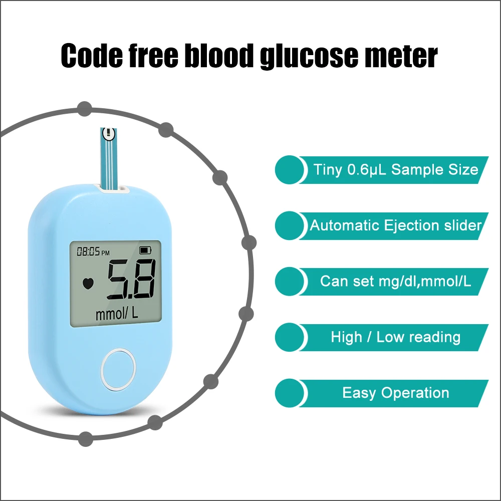 Глюкометра RZ медицинская с тест-полосками и ланцетами 50/100 шт.
