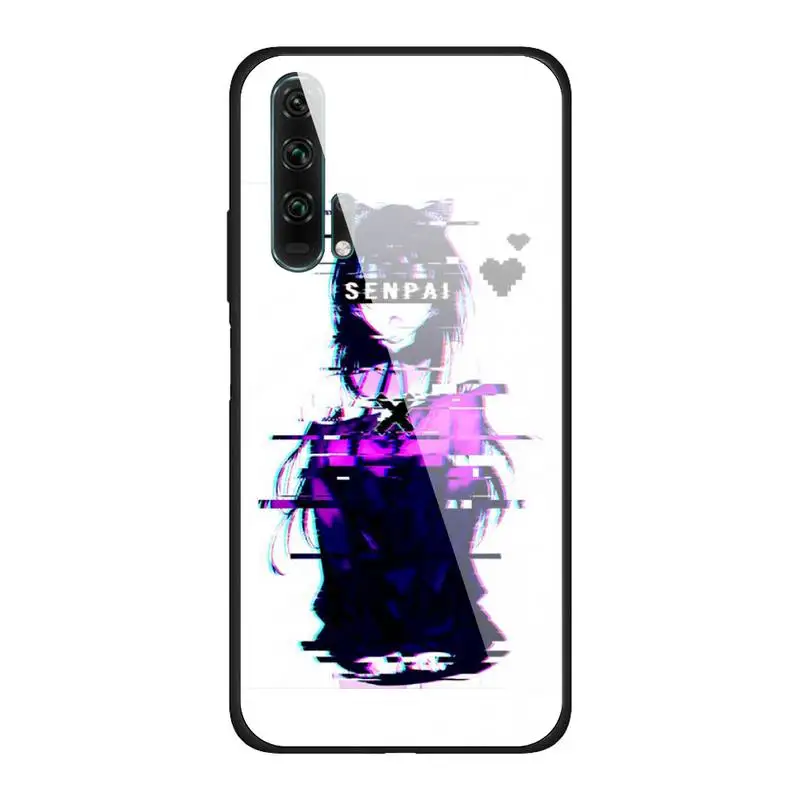 

Sad Anime Aesthetic Senpai Phone Case For Huawei Mate 9 10 lite 20Pro&Tempered Glass Back Cover For Honor 7A 8X 9 10 V10