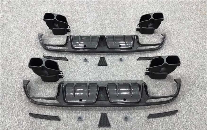 Задний бампер из углеродного волокна автомобильный диффузор подходит для Benz C Class