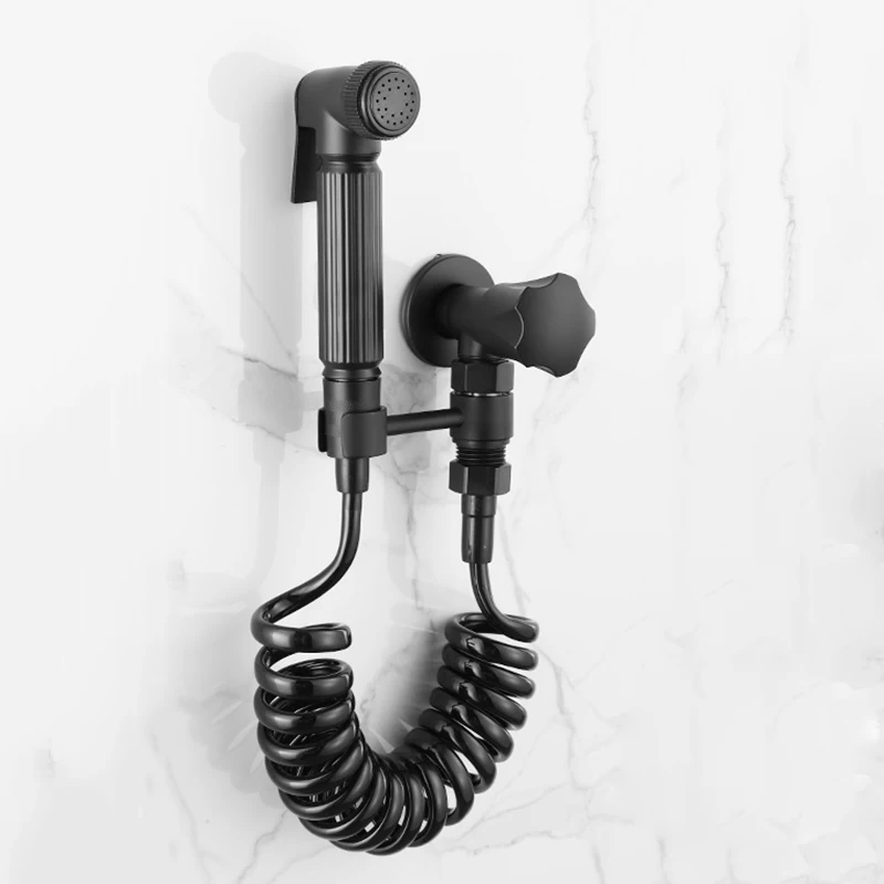

Handheld Toilet Bidet Sprayer Set Black Brass Hand Bidet Faucet For Bathroom Hand Sprayer Shower Head Self Cleaning Bidet Taps