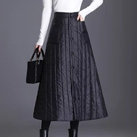 womens maxi skirt front split button up a line ankle length dress