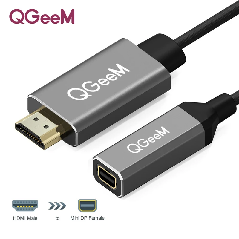 QGeeM HDMI к Mini DisplayPort конвертер Кабель-адаптер 4 к x 2 к HDMI к Mini DP адаптер для HDMI оборудованных систем Mini DP к HDMI