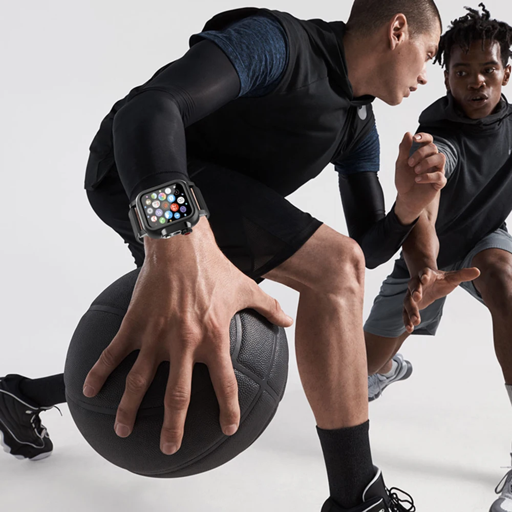 Водонепроницаемый Чехол IP68 с силиконовым ремешком для Apple Watch SE 6 5 4 40 мм 44