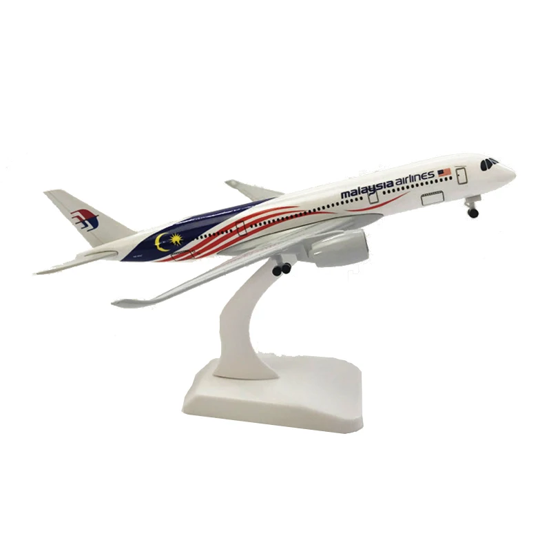 

20cm Aircraft Airbus Malaysia Airlines A350 Alloy Plane with Wheel Model Toys Decoration Children Kids Gift for Collection