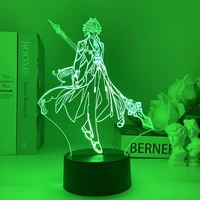 genshin impact 3d illusion lamp led night light hot game fans kids creative gifts table decor lamps flash for room